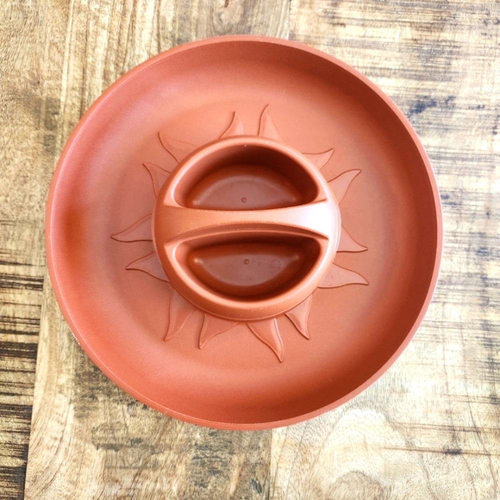 Nordic Ware Fiesta Chip and Dip Platter, Terra Cotta